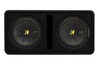 Front. KICKER - CompC 10" Loaded Enclosures Dual Single-Voice-Coil 2-Ohm Subwoofers - Black.
