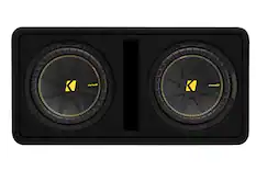 Front. KICKER - CompC 10" Loaded Enclosures Dual Single-Voice-Coil 2-Ohm Subwoofers - Black.