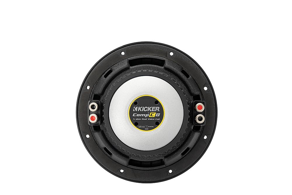 Back View: KICKER - CompC 8" Dual-Voice-Coil 4-Ohm Subwoofer - Black