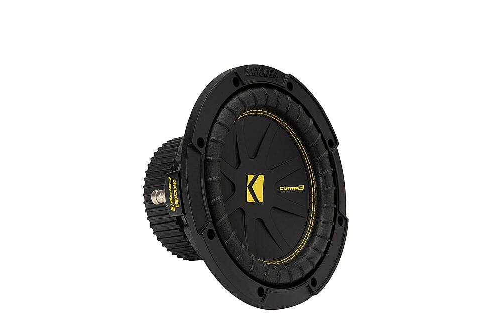 Angle. KICKER - CompC 8" Single-Voice-Coil 4-Ohm Subwoofer - Black.