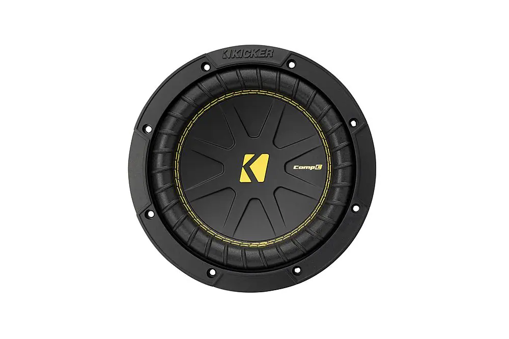 Front. KICKER - CompC 8" Single-Voice-Coil 4-Ohm Subwoofer - Black.