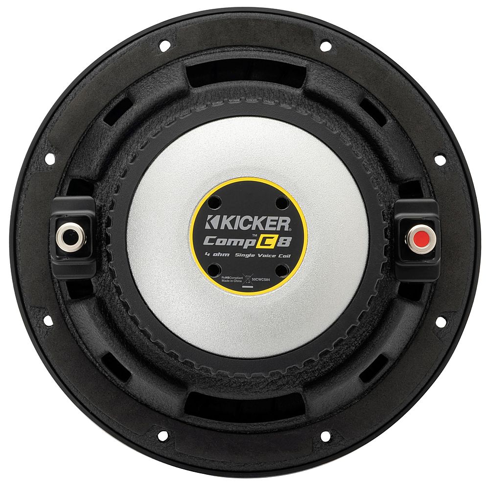 Back View: KICKER - CompC 8" Single-Voice-Coil 4-Ohm Subwoofer - Black