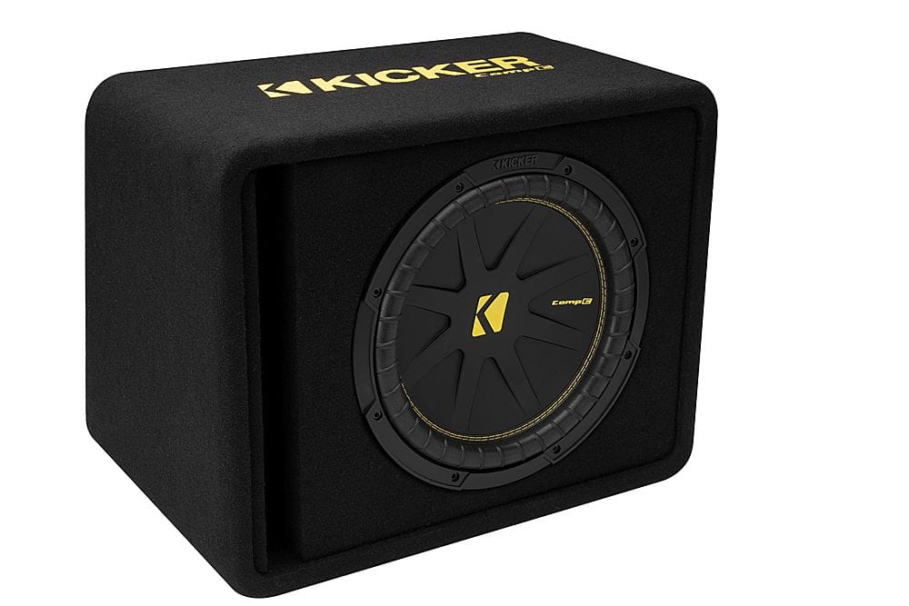 Back. KICKER - CompC 12" Loaded Enclosures Single-Voice-Coil 2-Ohm Subwoofer - Black.