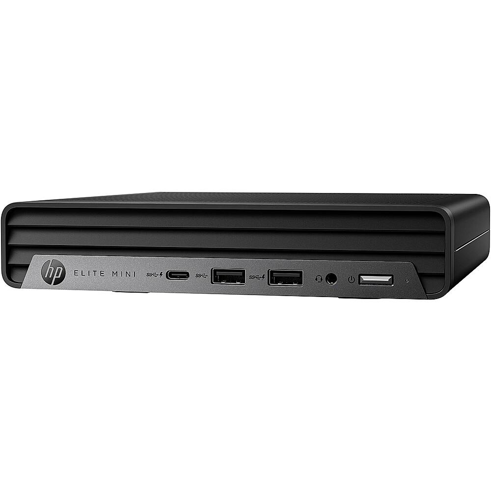 Left View: HP - Elite 800 G9 Mini Desktop - Intel Core i5 - 8GB Memory - 256GB SSD - Black