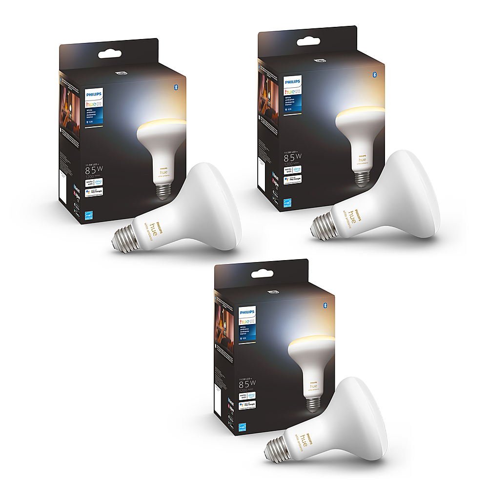 Philips - Hue BR30 Bluetooth 85W Smart LED Bulb - White and Color Ambiance