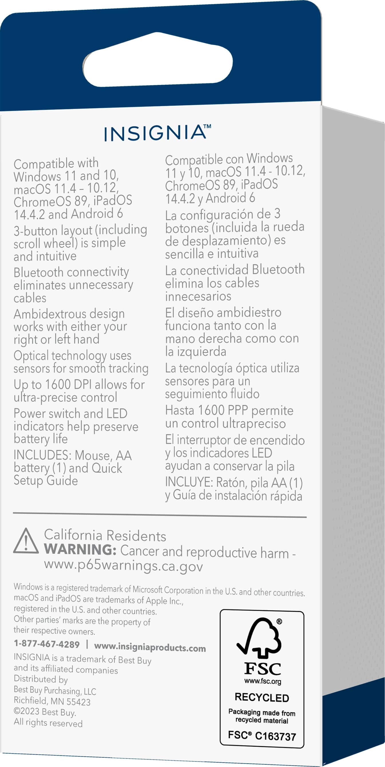 Alt View 12. Insignia™ - Bluetooth 3-Button Mouse - Black.