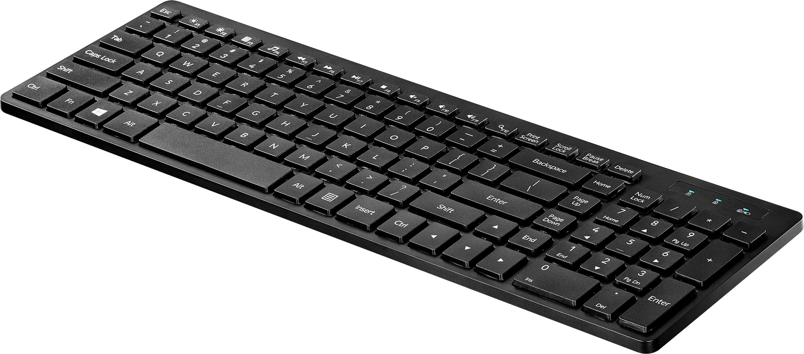 Angle. Insignia™ - Full-size Bluetooth Scissor Switch Keyboard - Black.