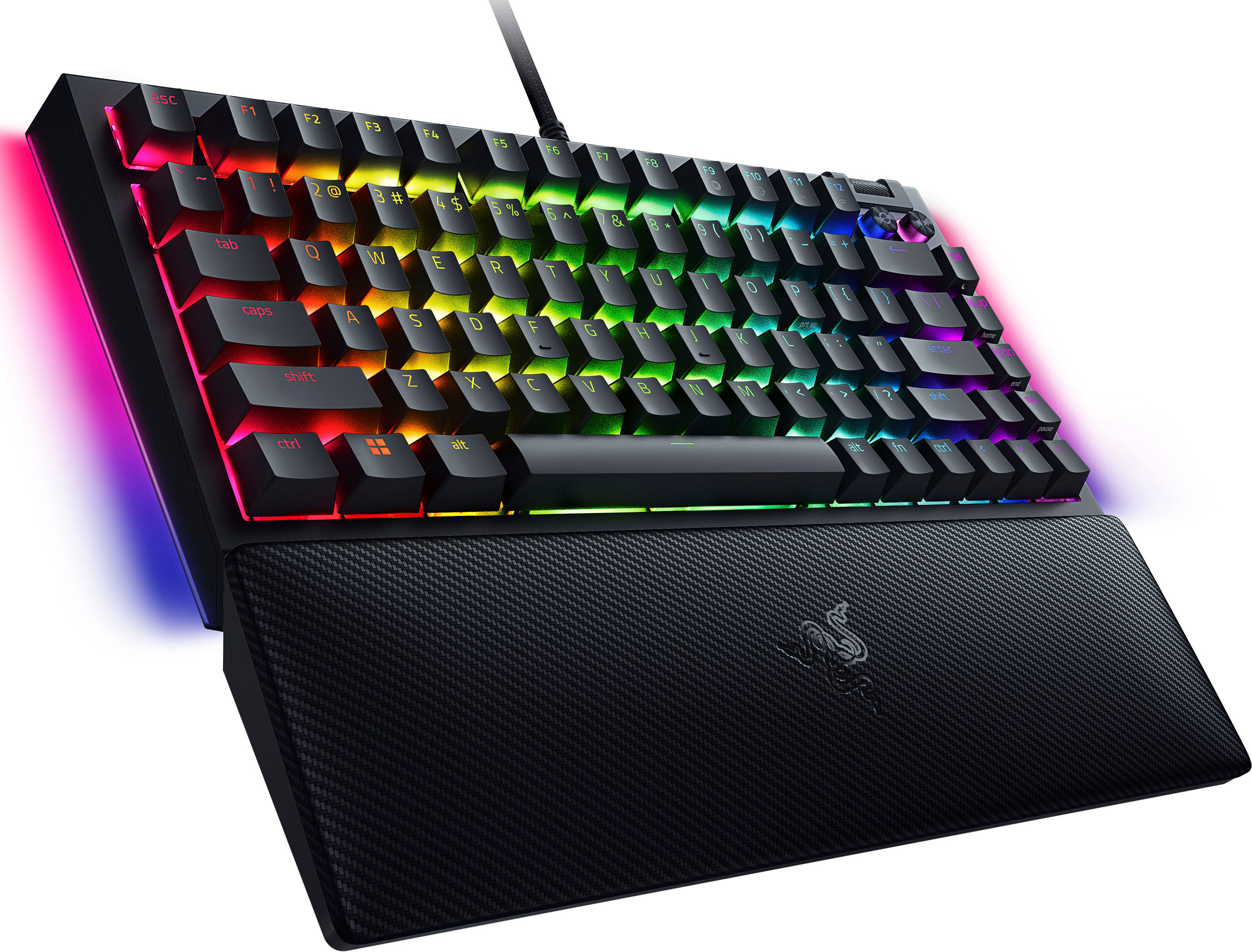 Razer BlackWidow V4 75% Mechanical Gaming Keyboard: Hot-Swappable Design -  Compact & Durable - Orange Tactile Switches - Chroma RGB - MF Roller 