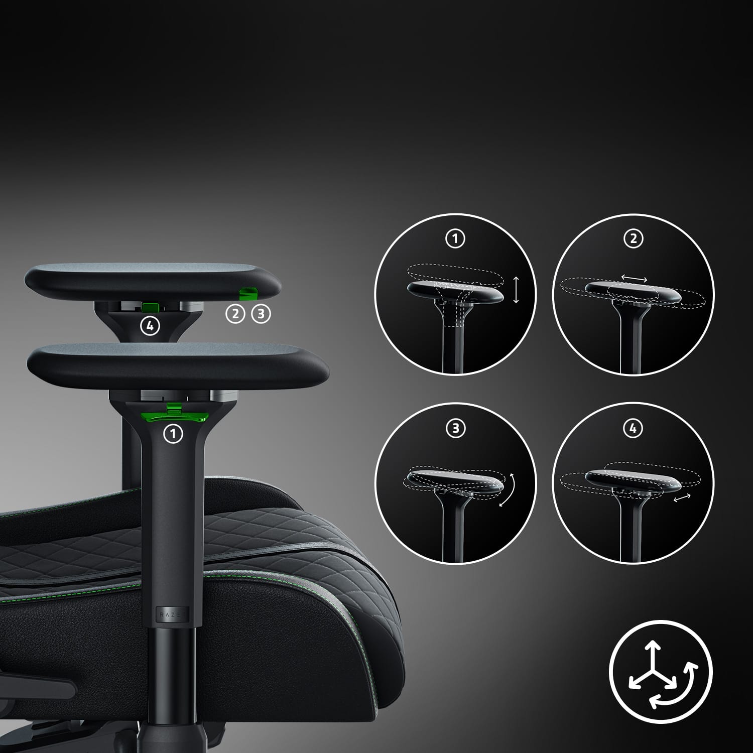 Alt View 40. Razer - Enki Gaming Chair for All-Day Comfort - Black/Green.