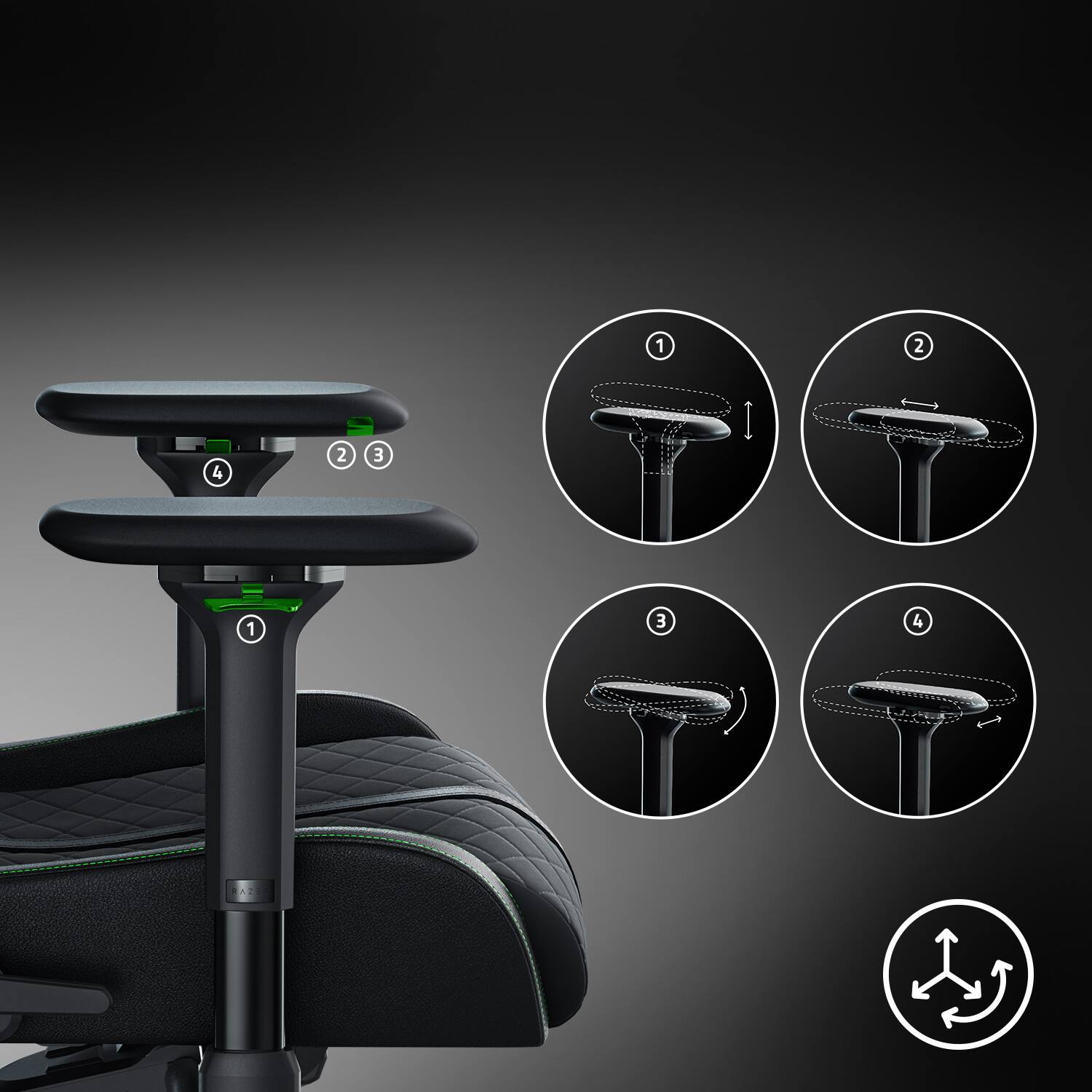 Alt View 40. Razer - Enki Gaming Chair for All-Day Comfort - Black/Green.