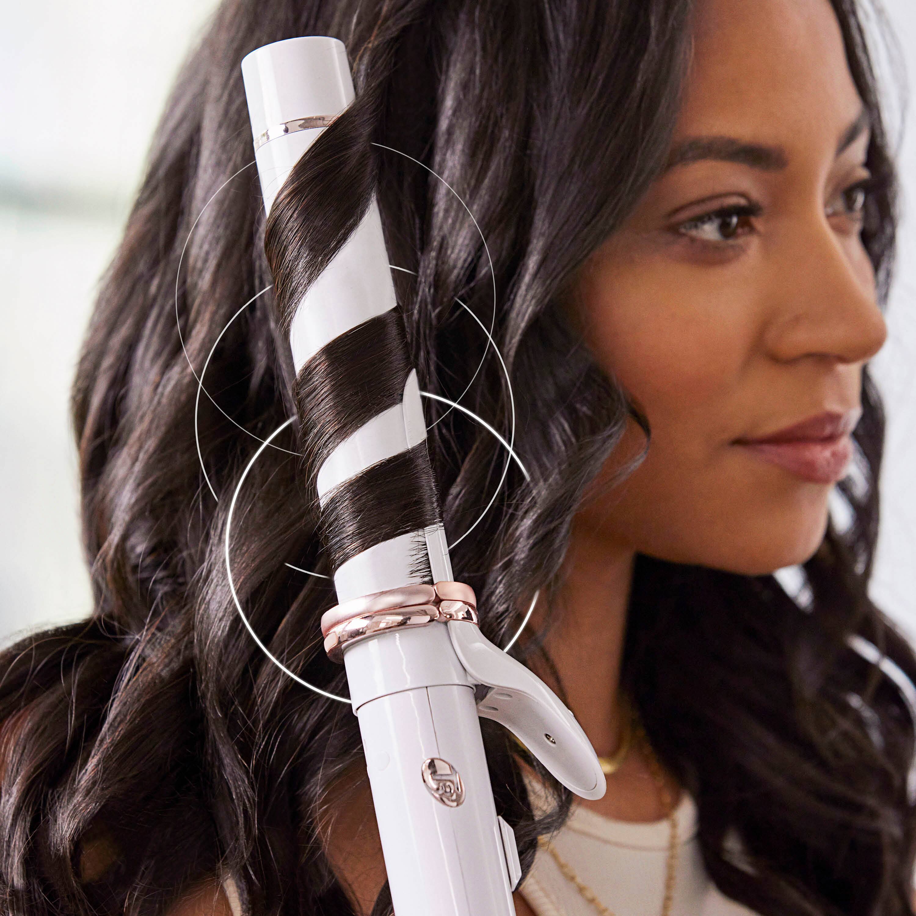 Alt View 15. T3 - CurlWrap 1.25" Automatic Rotating Curling Iron with Long Barrel - White.