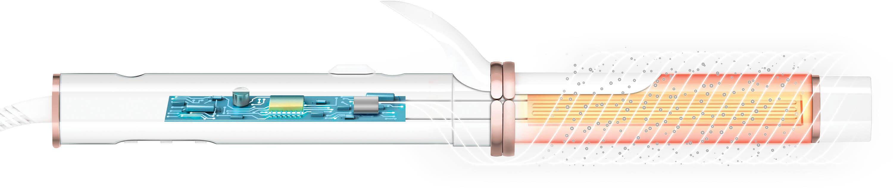 Alt View 16. T3 - CurlWrap 1.25" Automatic Rotating Curling Iron with Long Barrel - White.