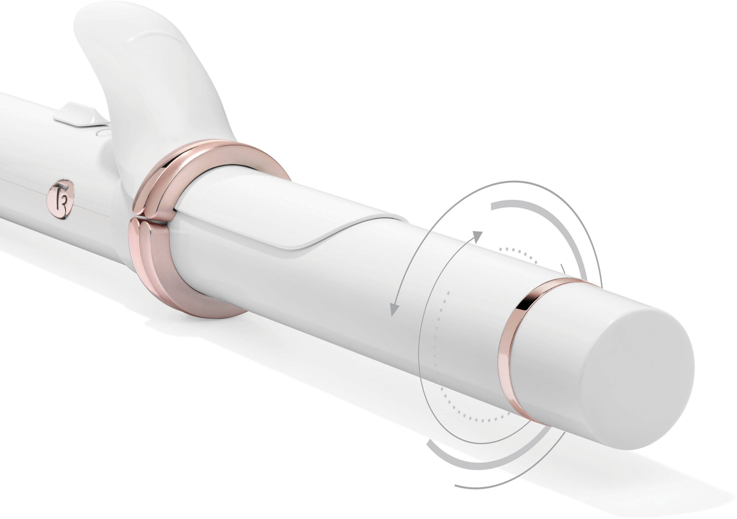 Left. T3 - CurlWrap 1.25" Automatic Rotating Curling Iron with Long Barrel - White.