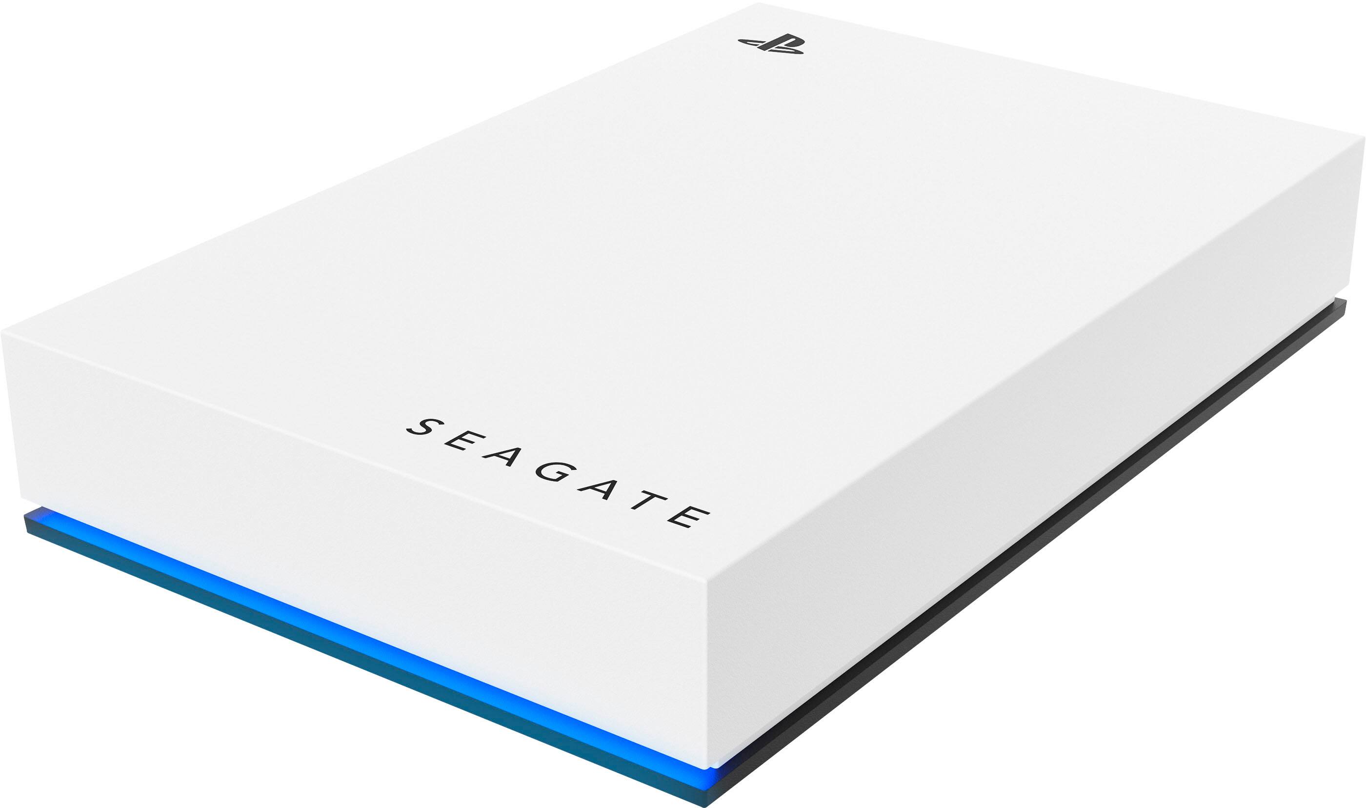 Alt View 13. Seagate - Game Drive for PlayStation Consoles 5TB External USB 3.2 Gen 1 Portable Hard Drive with Blue LED Lighting - White.