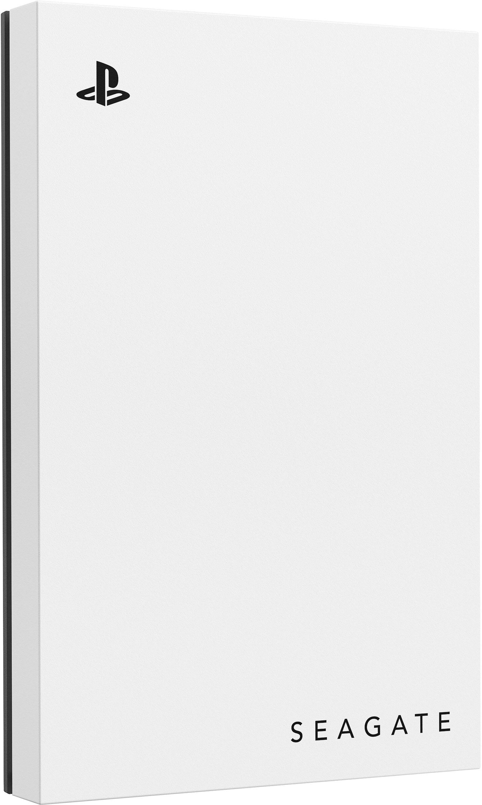 Angle. Seagate - Game Drive for PlayStation Consoles 2TB External USB 3.2 Gen 1 Portable Hard Drive with Blue LED Lighting - White.