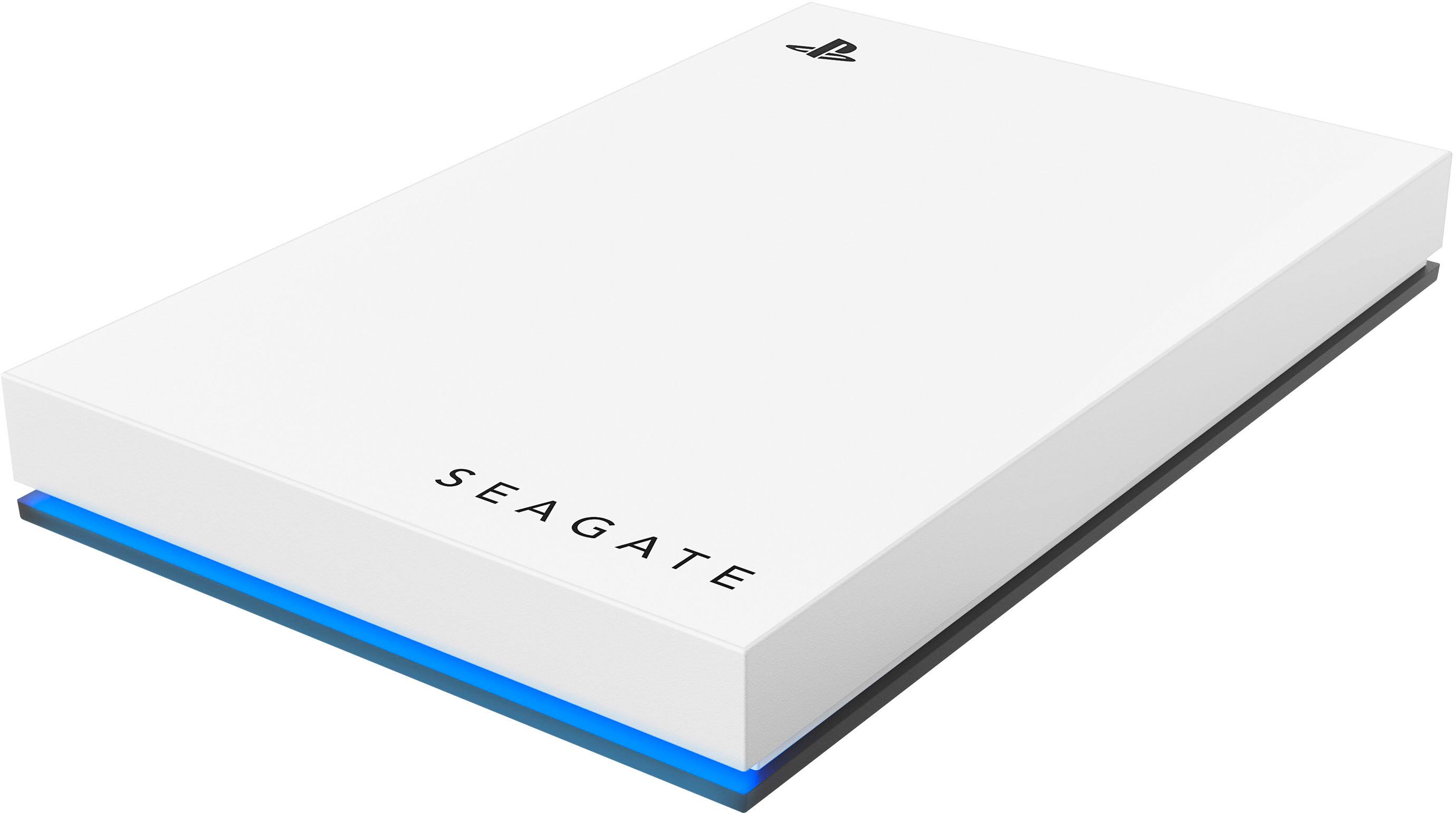 Alt View 13. Seagate - Game Drive for PlayStation Consoles 2TB External USB 3.2 Gen 1 Portable Hard Drive with Blue LED Lighting - White.