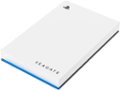 Left. Seagate - Game Drive for PlayStation Consoles 2TB External USB 3.2 Gen 1 Portable Hard Drive with Blue LED Lighting - White.