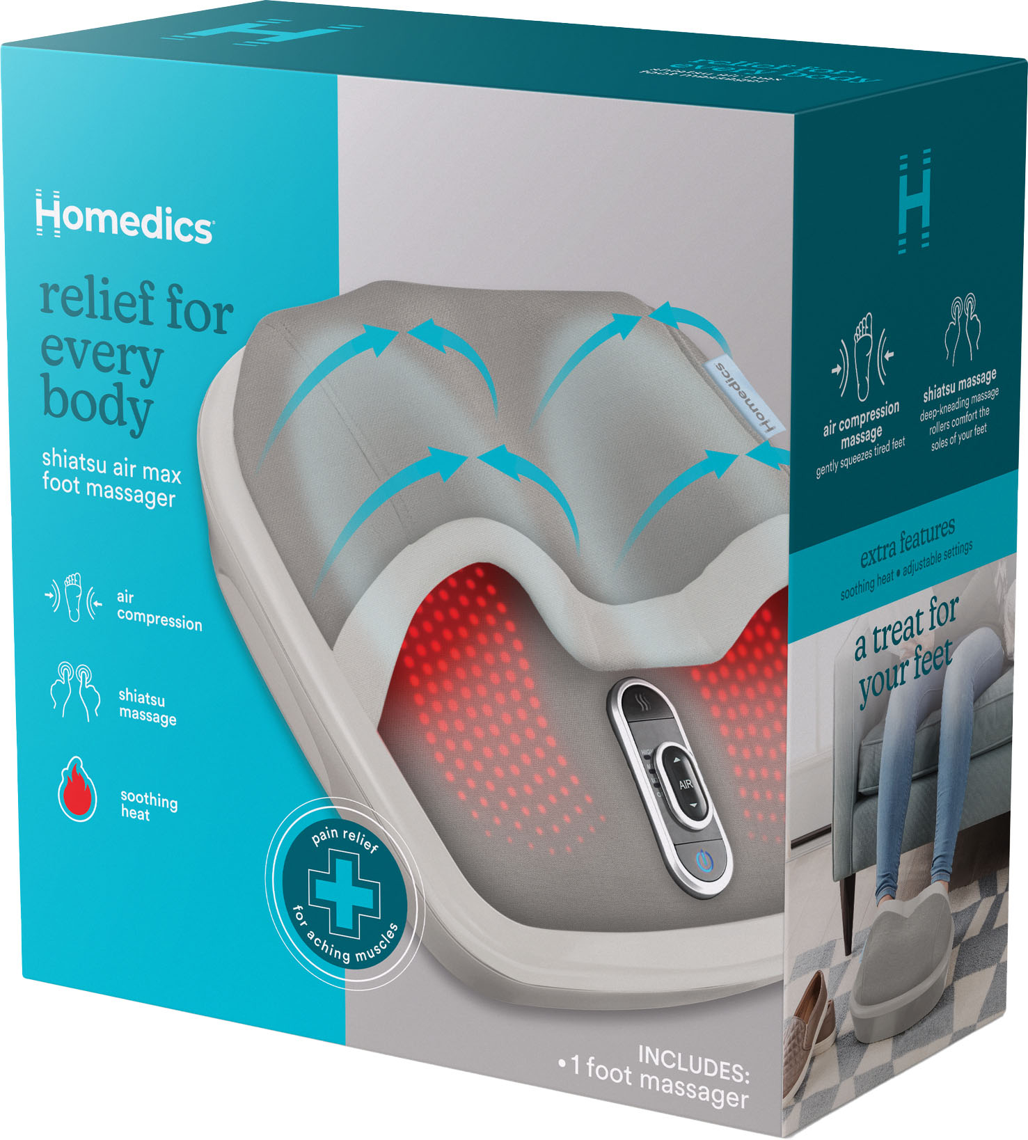 HoMedics Comfy Shiatsu Massager and Footrest 