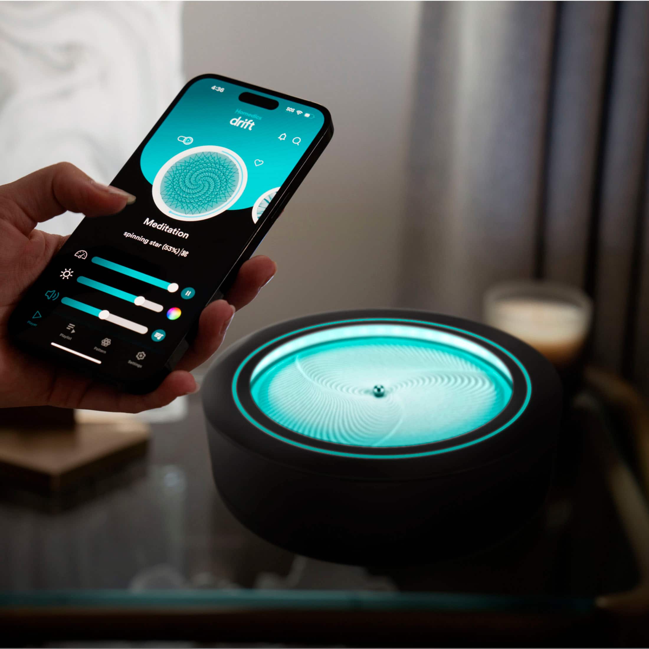 Alt View 13. Homedics - drift Meditation Sand Table 11" - Black.