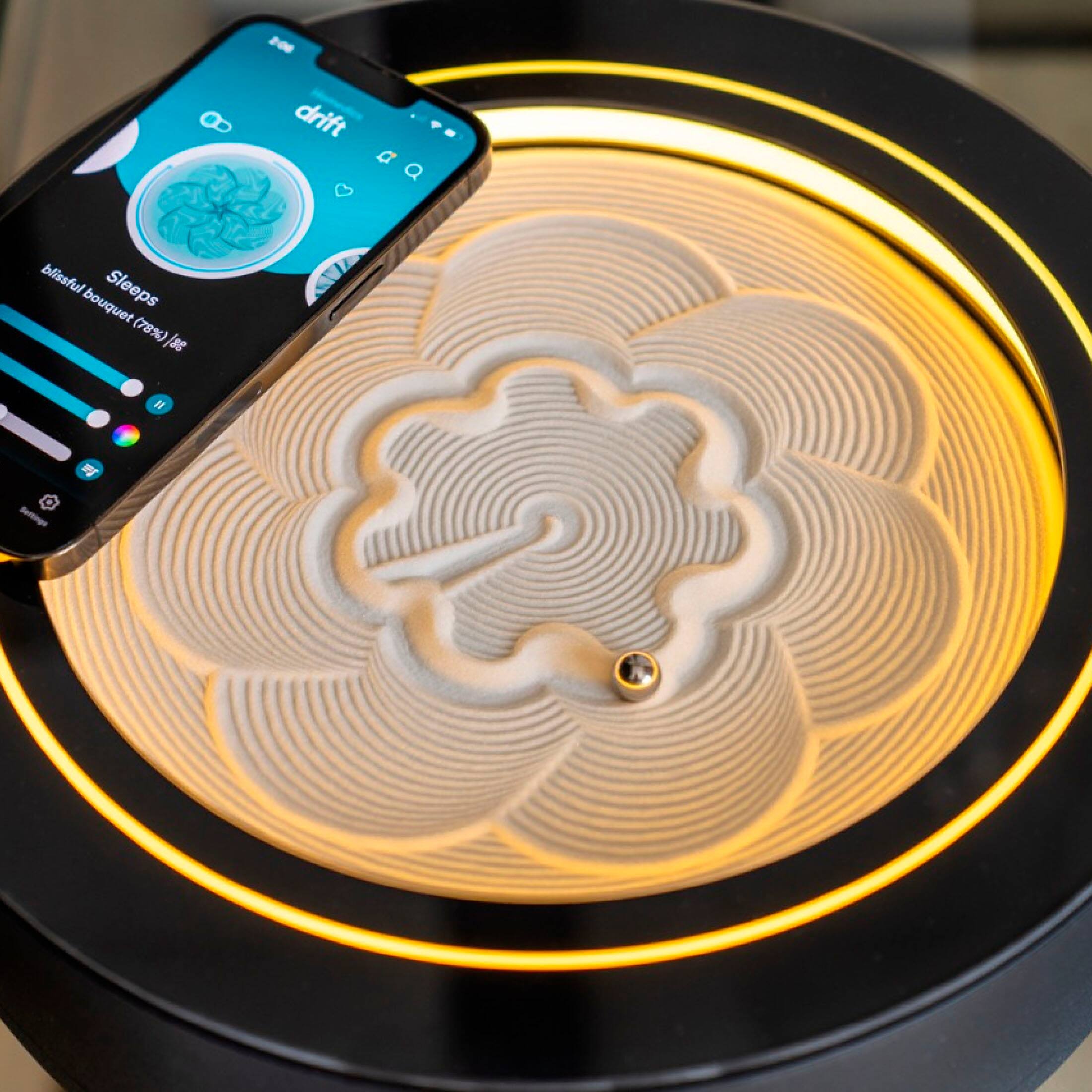 Alt View 17. Homedics - drift Meditation Sand Table 11" - Black.