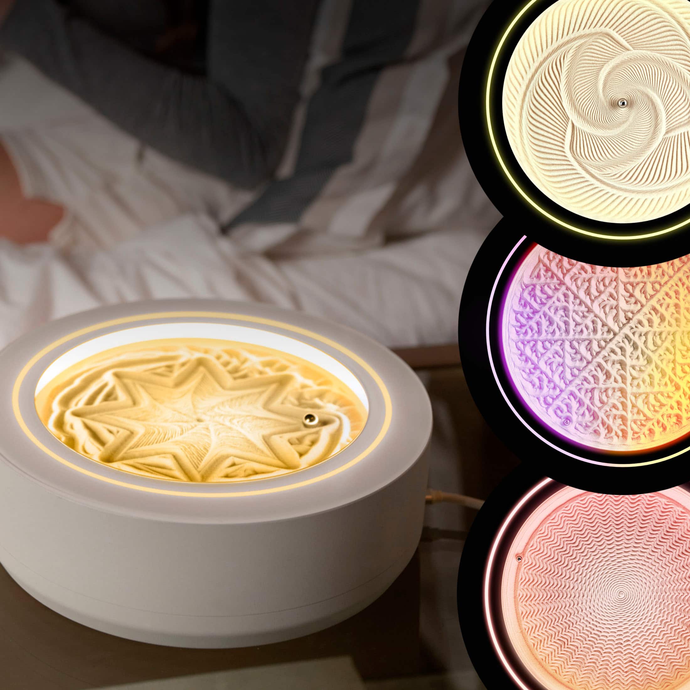 Alt View 12. Homedics - drift Meditation Sand Table 11" - Cream.