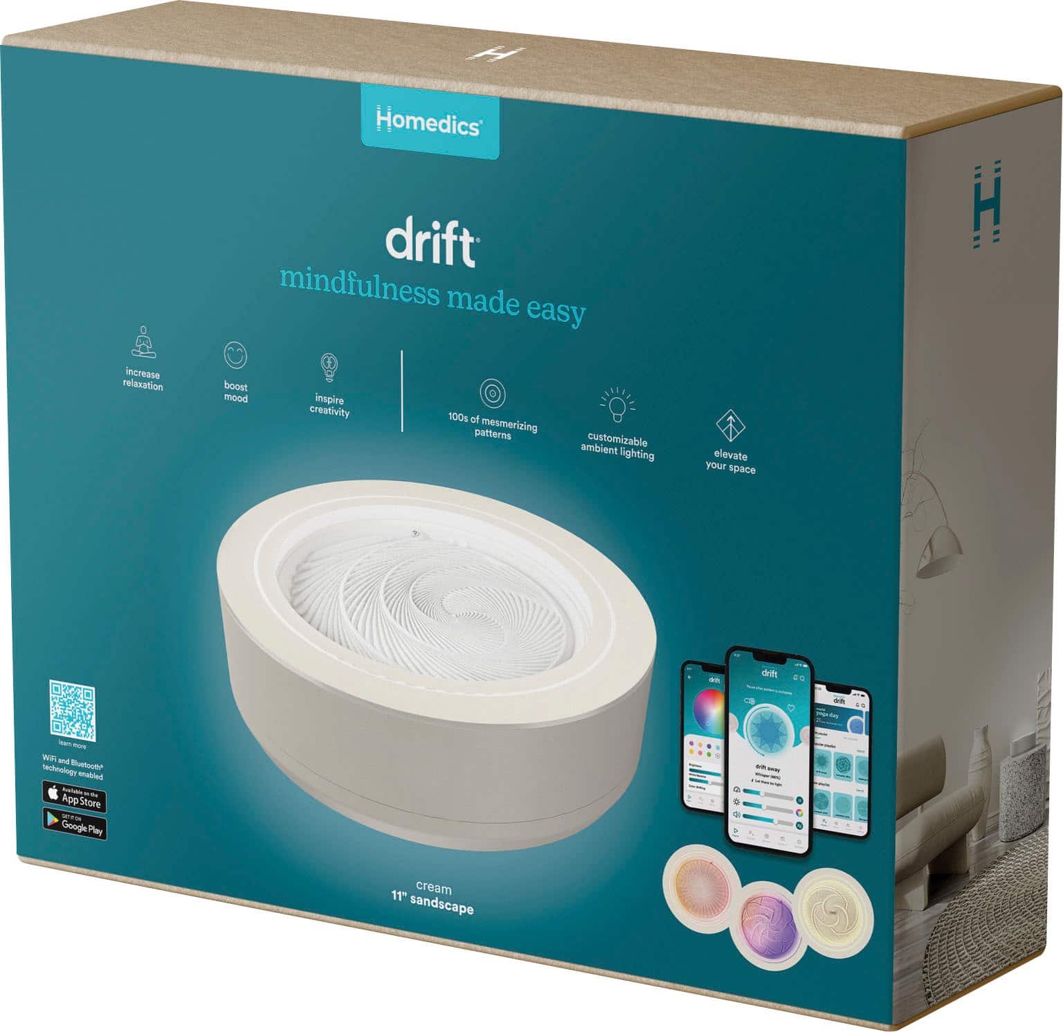 Alt View 21. Homedics - drift Meditation Sand Table 11" - Cream.