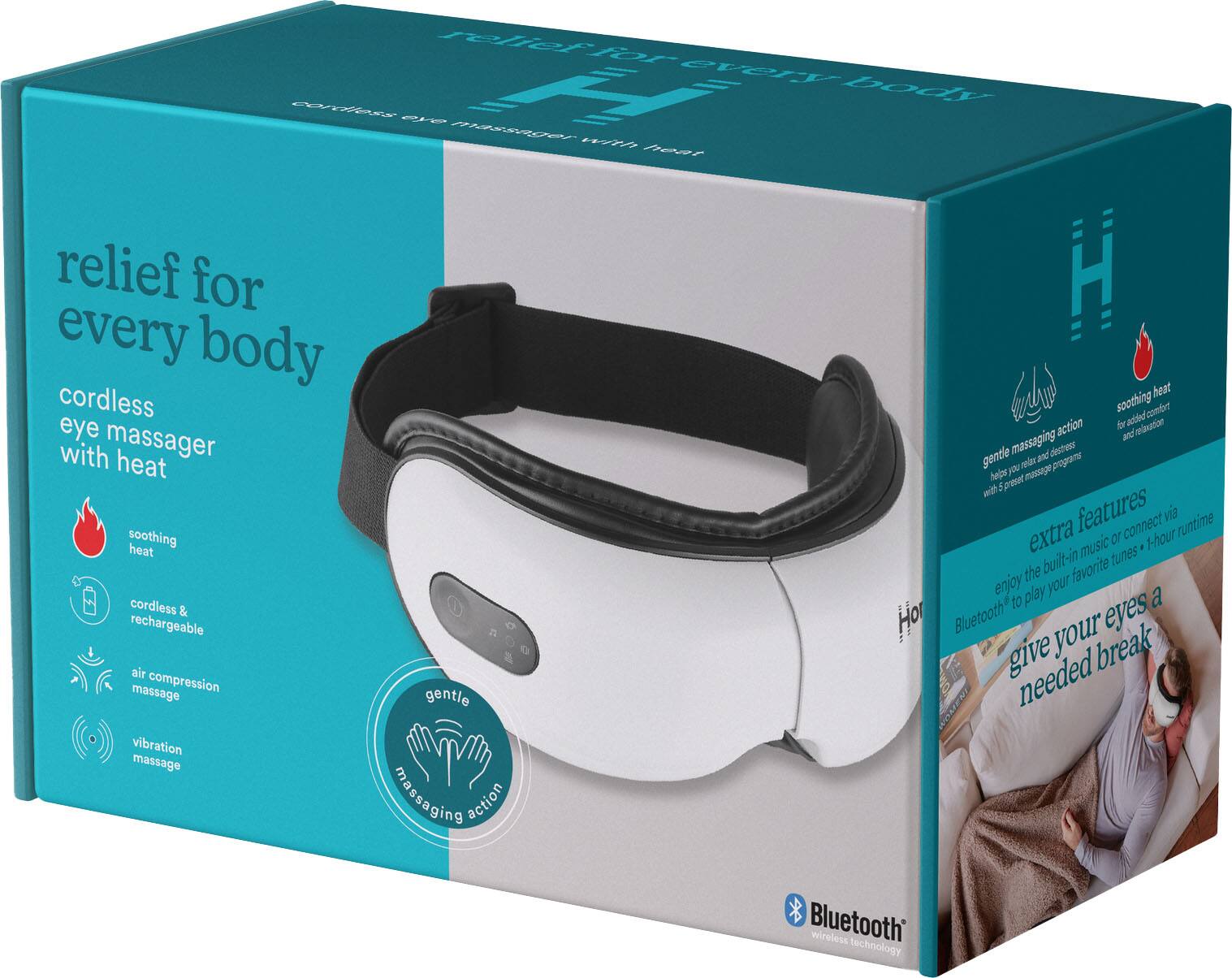 Alt View 17. Homedics - Cordless Eye Massager with Heat - White.