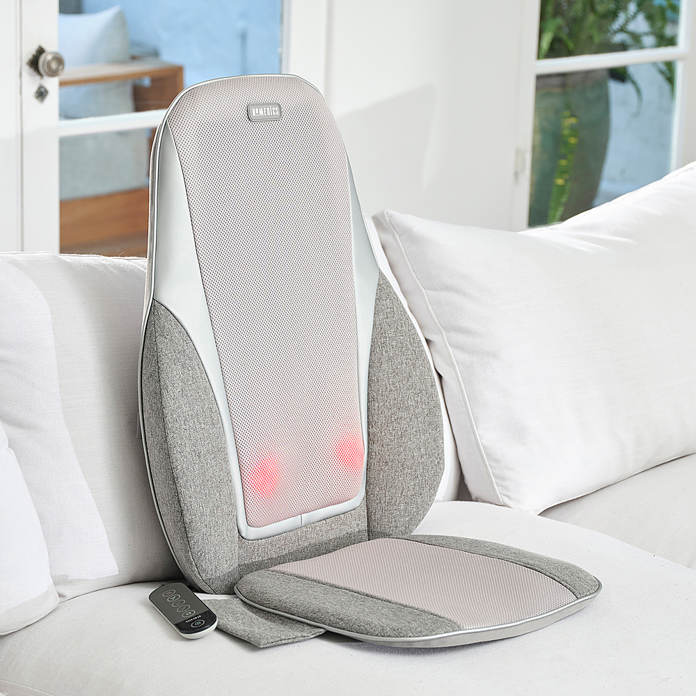 Homedics Shiatsu + Kneading & Vibration Massage Cushion with Heat, Grey