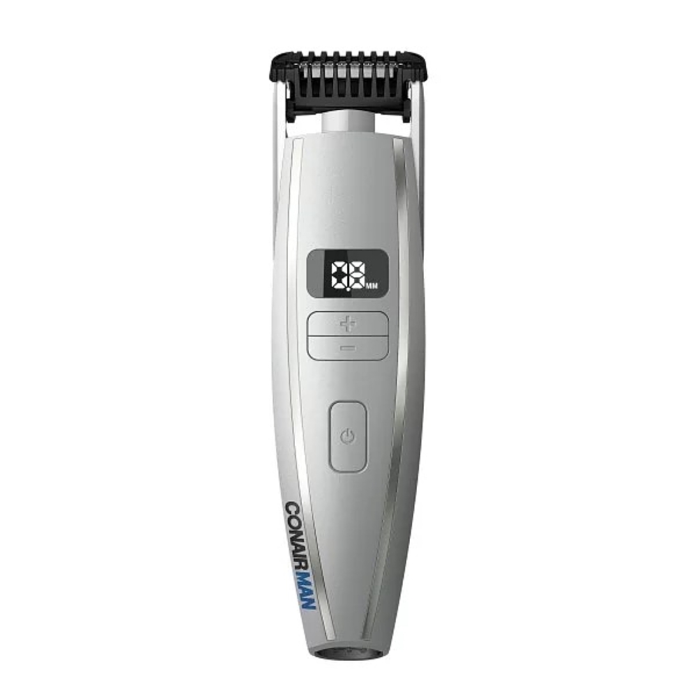 Angle View: Conair - Conairman Beard & Stubble Rechargeable Hair Trimmer Dry - Silver