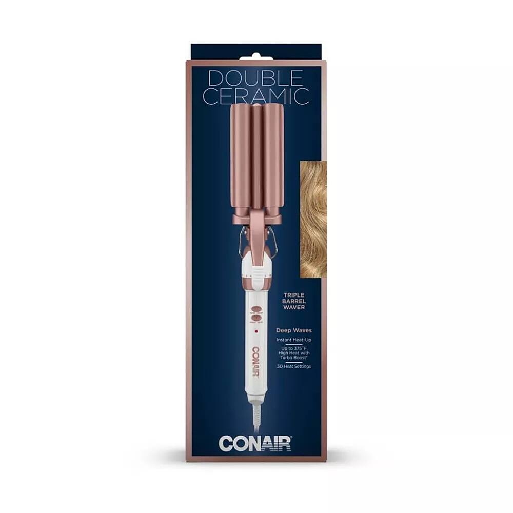 Alt View 12. Conair - Double Ceramic Triple Barrel Waver - Rose Gold.