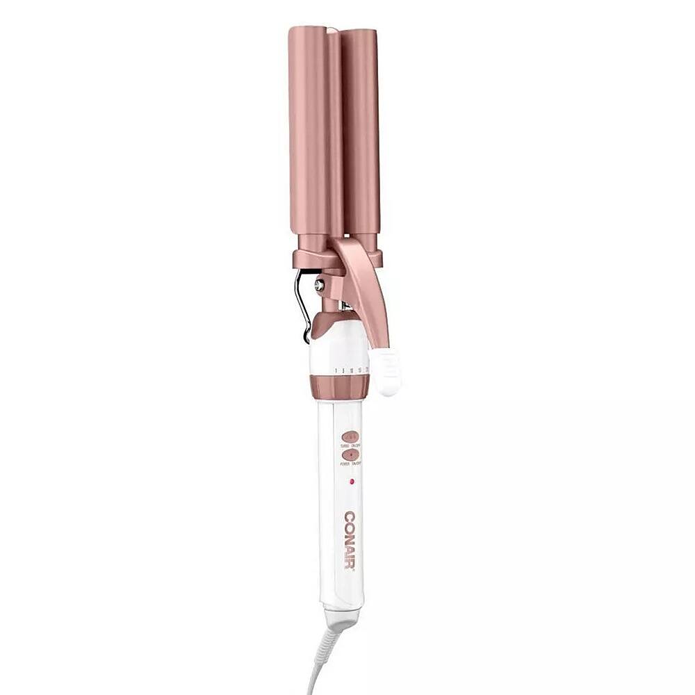 Left. Conair - Double Ceramic Triple Barrel Waver - Rose Gold.
