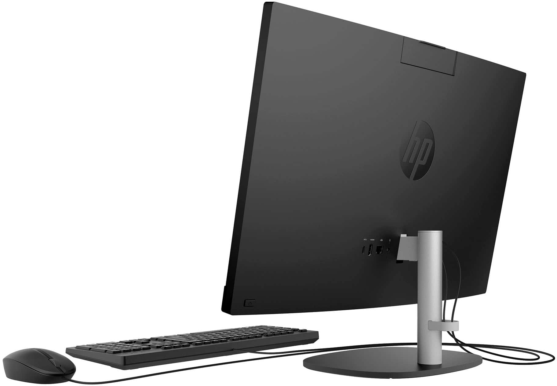 Back. HP - 23.8" Full HD All-in-One - AMD Ryzen 3 - 8GB Memory - 512GB SSD - Jet Black.