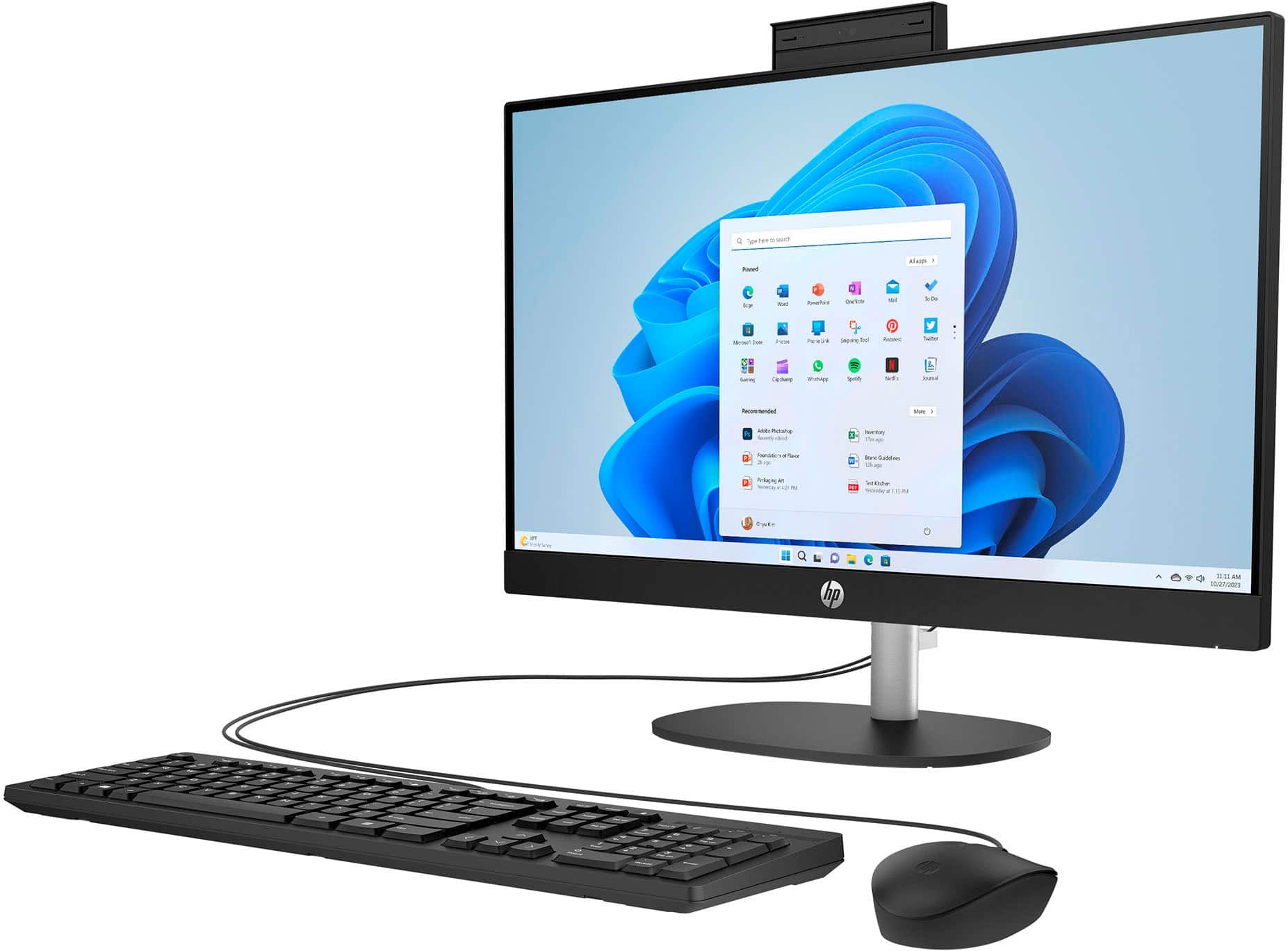Angle. HP - 23.8" Full HD All-in-One - AMD Ryzen 3 - 8GB Memory - 512GB SSD - Jet Black.