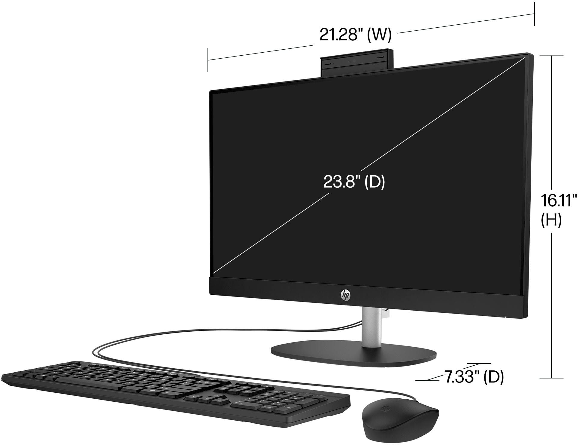 Alt View 2. HP - 23.8" Full HD All-in-One - AMD Ryzen 3 - 8GB Memory - 512GB SSD - Jet Black.