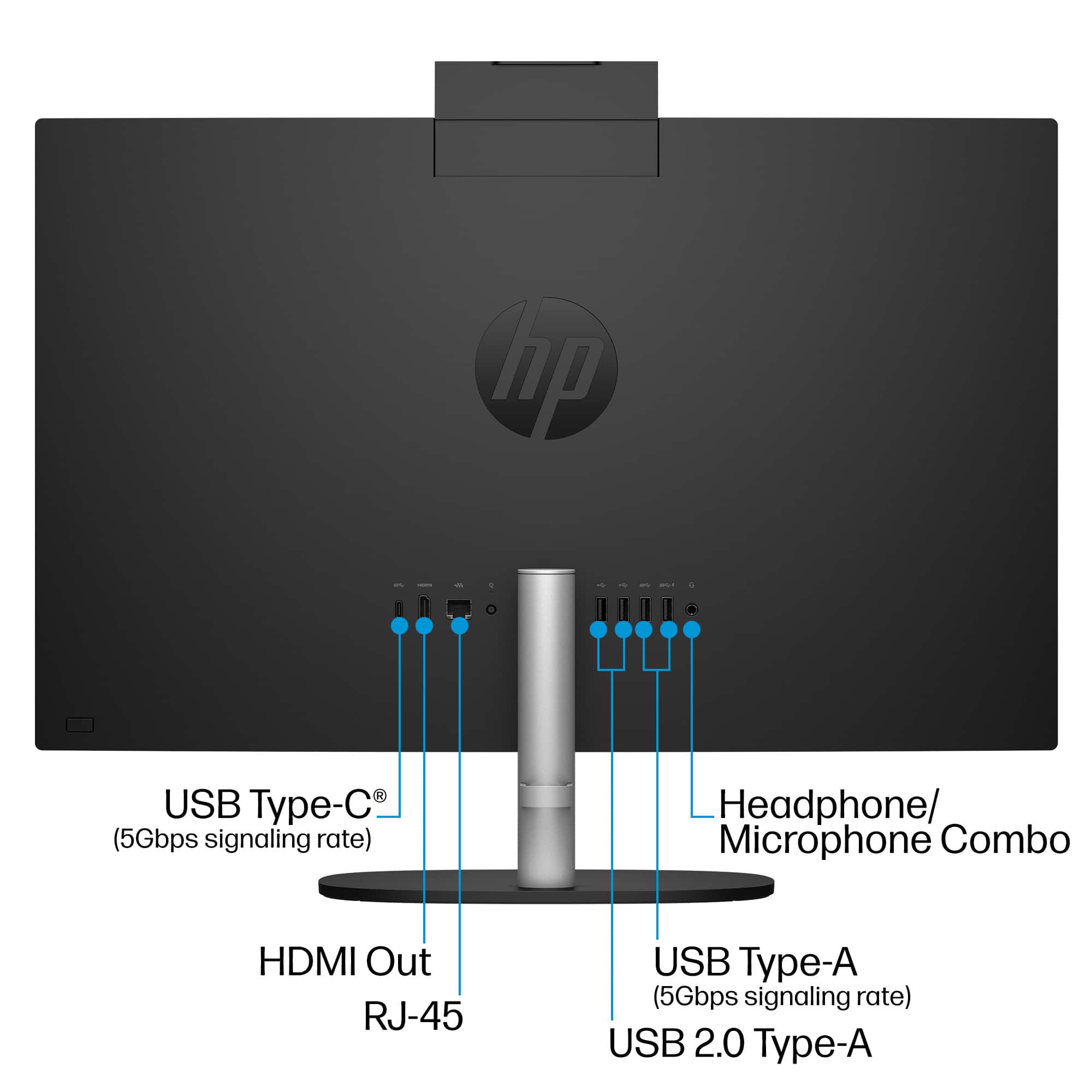 Alt View 3. HP - 23.8" Full HD All-in-One - AMD Ryzen 3 - 8GB Memory - 512GB SSD - Jet Black.