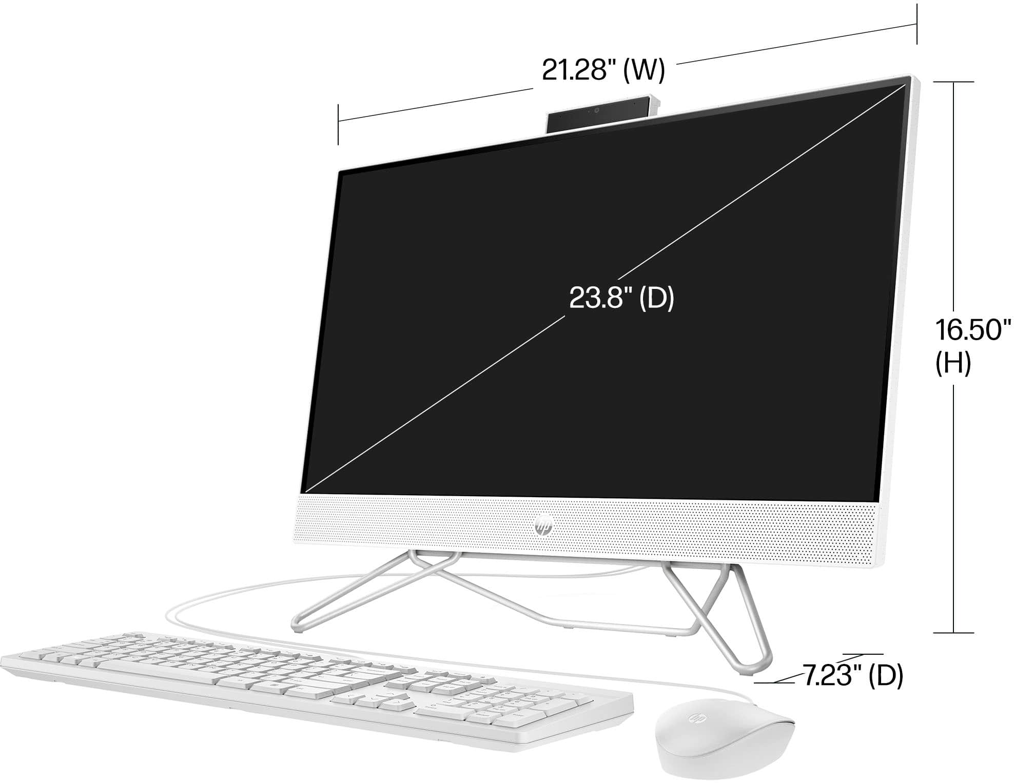 Alt View 5. HP - 23.8" Full HD Touch-Screen All-in-One - Intel Core i3 - 8GB Memory - 512GB SSD - Starry White.