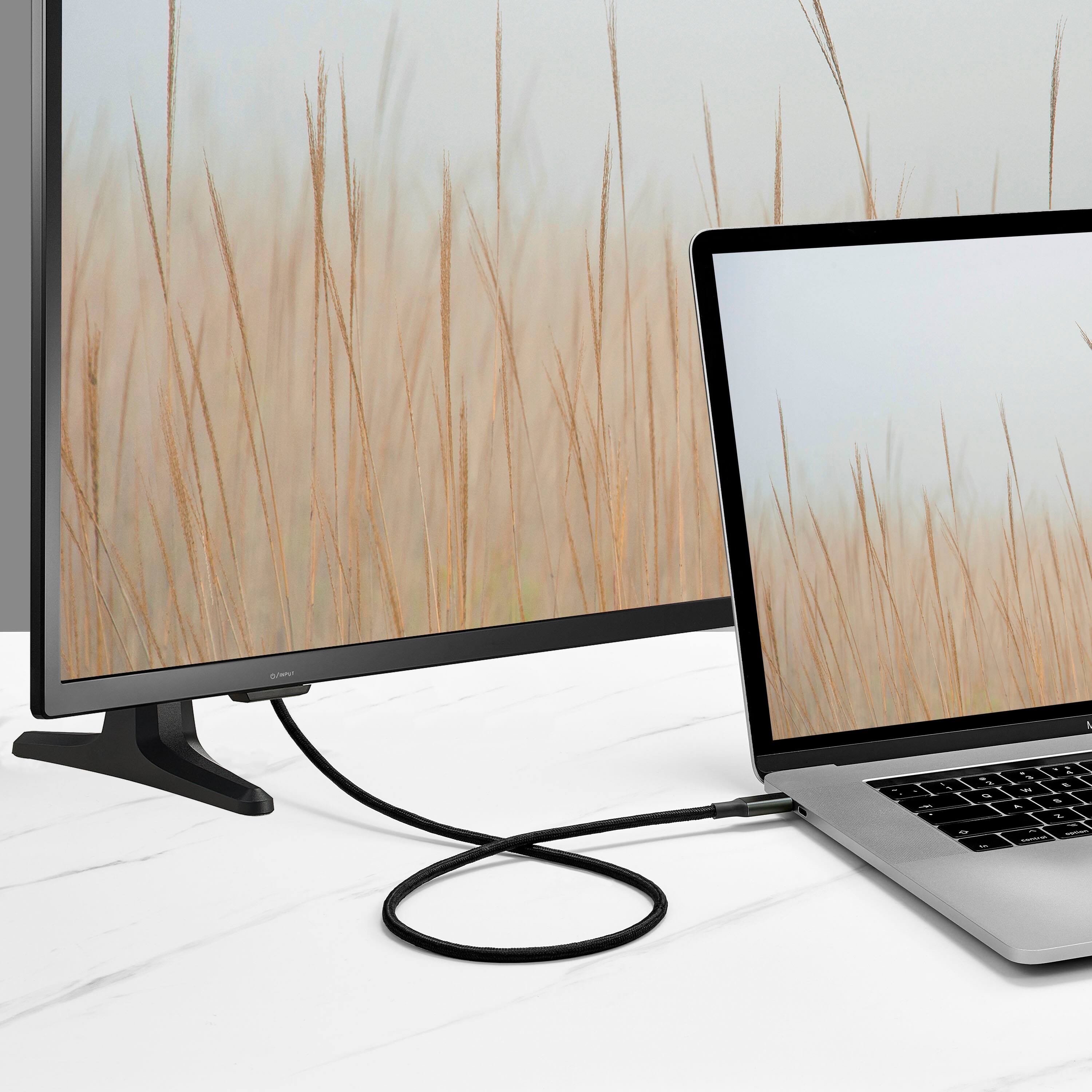 Alt View 13. Insignia™ - 6’ 8K Ultra HD USB-C to HDMI 2.1 Braided Cable - Black.