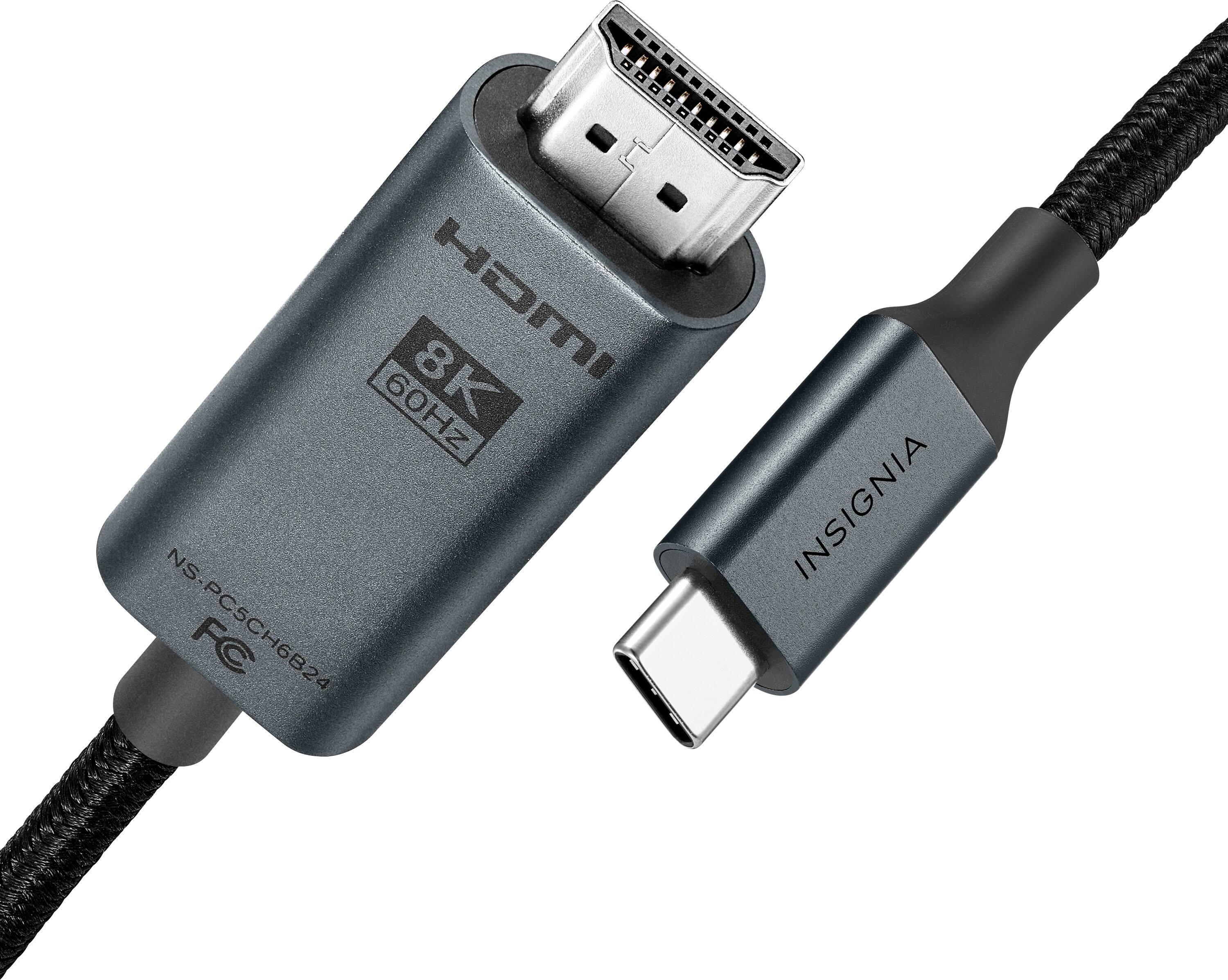 Alt View 14. Insignia™ - 6’ 8K Ultra HD USB-C to HDMI 2.1 Braided Cable - Black.