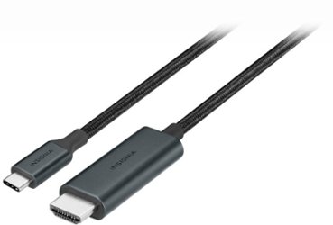 Insignia™ - 6’ 8K Ultra HD USB-C to HDMI 2.1 Braided Cable - Black - Front_Zoom
