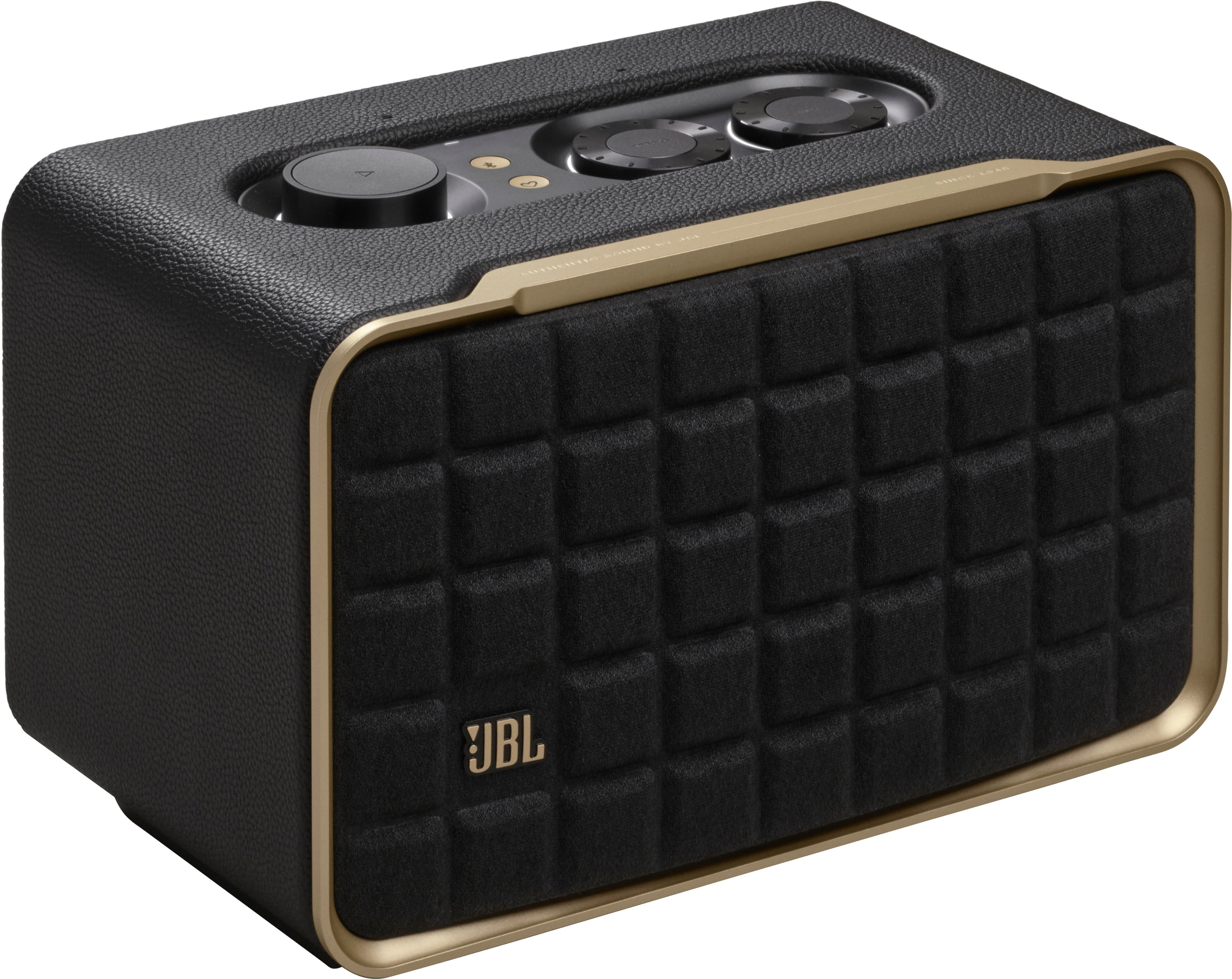 Angle. JBL - Authentics 200 Smart Home Speaker - Black.