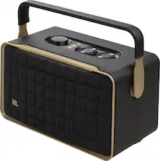 Front. JBL - Authentics 300 Smart Home Speaker - Black.