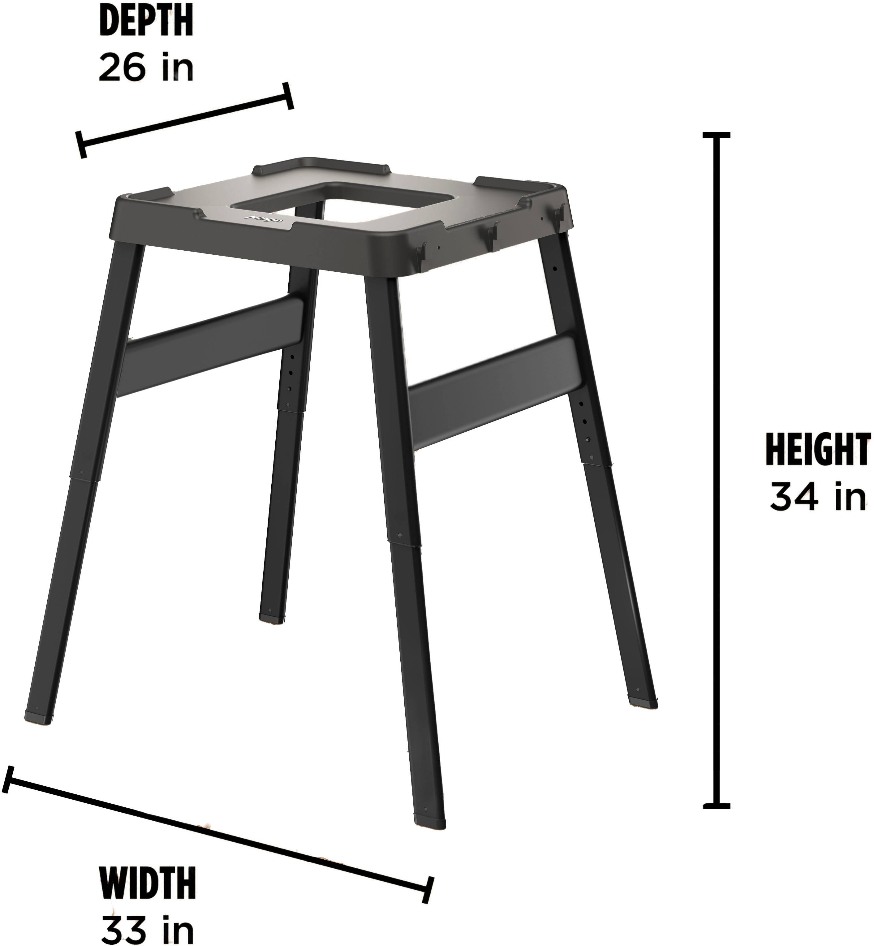 Alt View 1. Ninja - Woodfire Adjustable Outdoor Stand - Black.