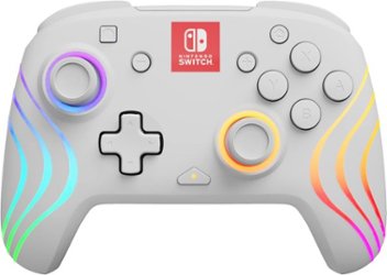 PDP - Afterglow Wave Wireless Controller For Nintendo Switch, Nintendo Switch - OLED Model - White - Front_Zoom