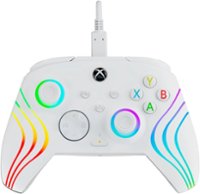 PDP - Afterglow Wave Wired LED Controller, Customizable/App Supported For Xbox Series X|S, Xbox One & Windows 10/11 PC - White - Front_Zoom