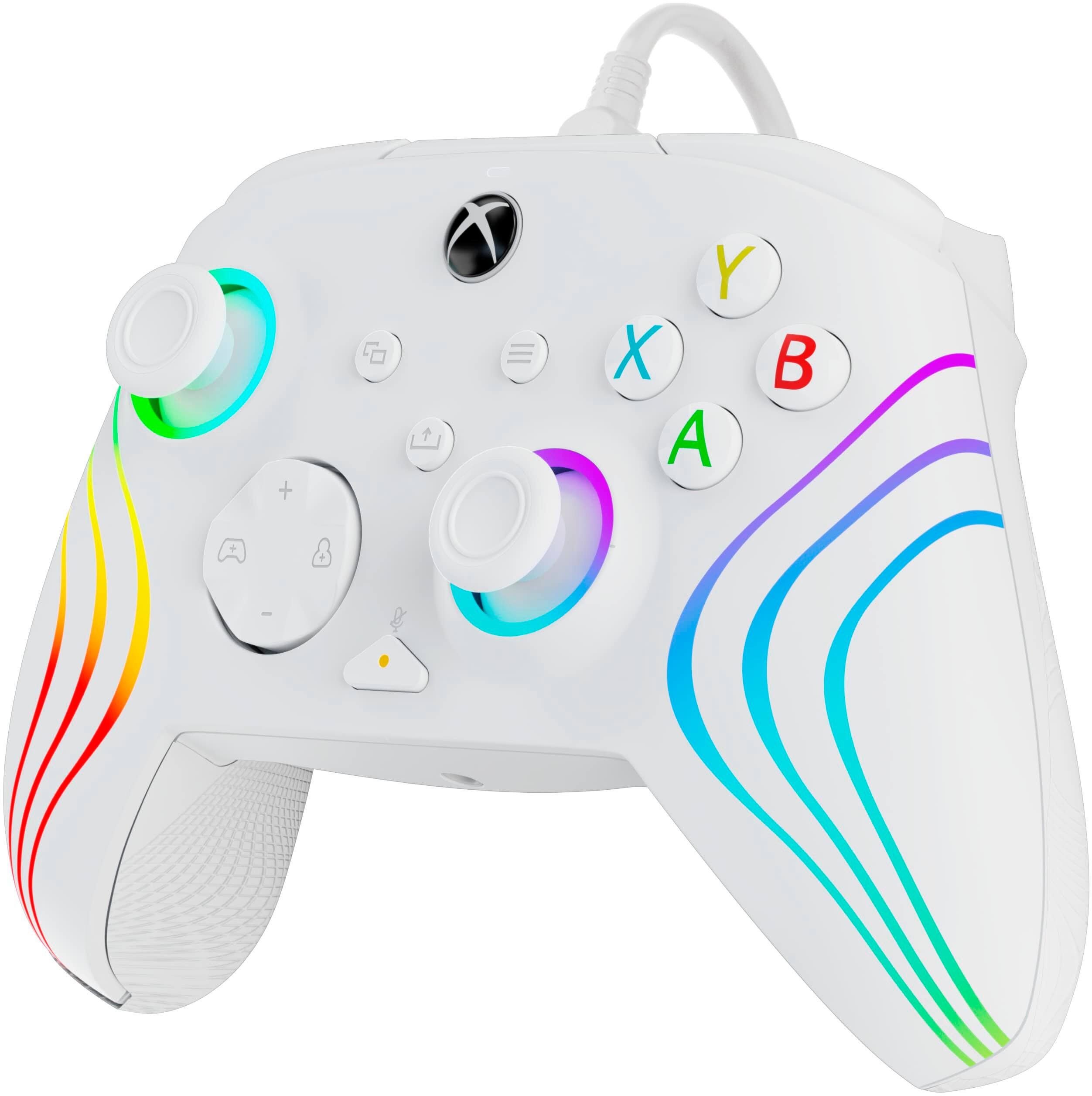 Alt View 11. PDP - Afterglow Wave Wired LED Controller, Customizable/App Supported For Xbox Series X|S, Xbox One & Windows 10/11 PC - White.