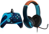 PDP - Blue Tide Bundle Pack: REMATCH GLOW Advanced Wired Controller & AIRLITE GLOW Wired Headset: Xbox Series X|S, XBOne, & PC - Blue Tide - Front_Zoom