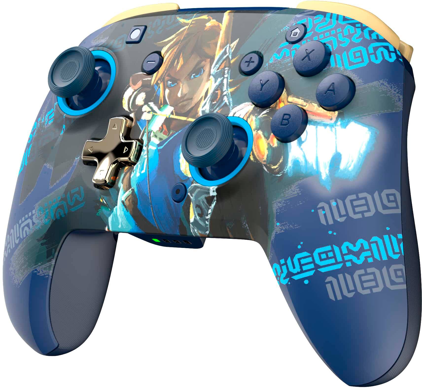 Alt View 16. PDP - REMATCH GLOW Wireless Controller For Nintendo Switch, Nintendo Switch - OLED Model - Link Hero.