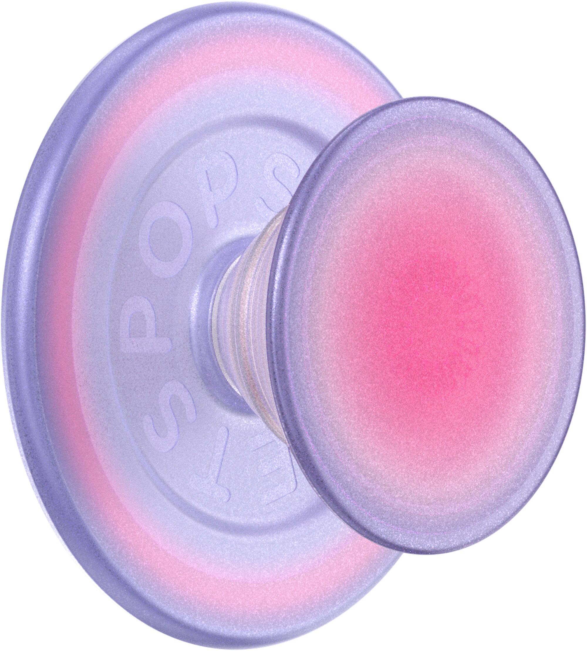 Front. PopSockets - PopSockets - MagSafe Round PopGrip Cell Phone Grip & Stand, with Adapter Ring - Aura.