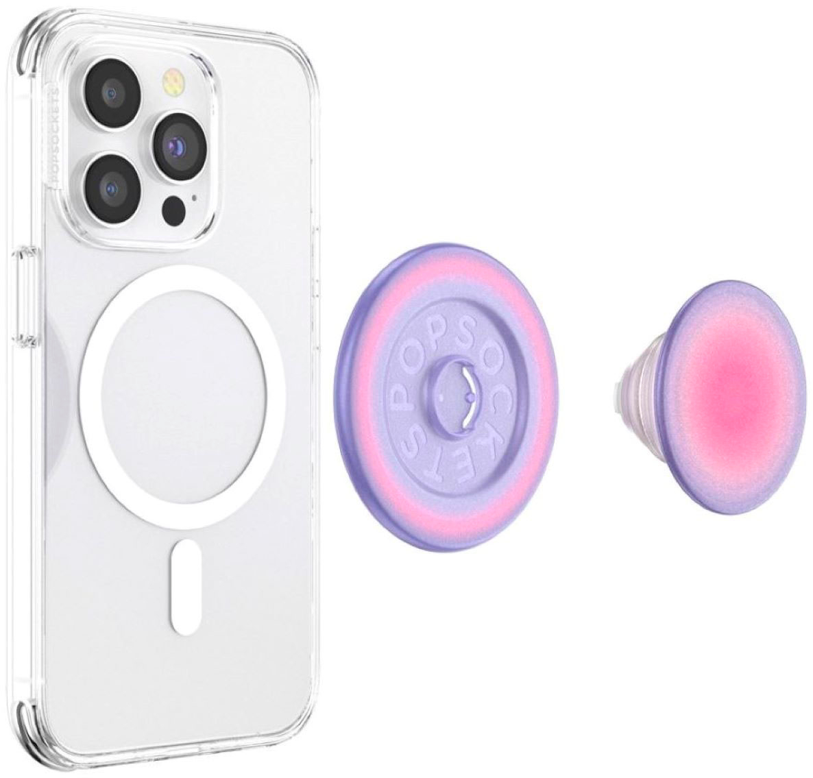 PopSockets: iPhone 13 Pro Max Case with Phone Grip and Slide Compatible  with MagSafe, Wireless Charging Compatible - Clear