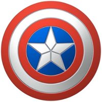 PopSockets - PopGrip Cell Phone Grip & Stand - Marvel Enamel Domed Captain America Shield - Multi - Front_Zoom